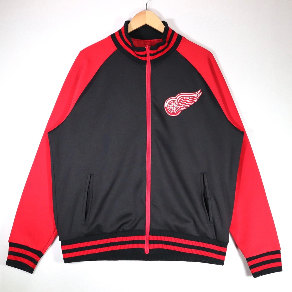 JH Design Detroit Red Wings Jacket Mens XL Red Black Reversible NHL Track Sports